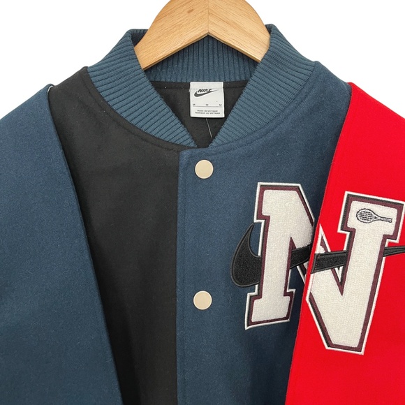 Nike x Yoon Ahn Oversized Varsity Jacket Women’s Medium Wool Blend & Leather - Picture 6 of 16